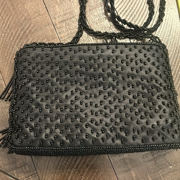 Mini Shoulder Purse Beaded Black Evening Bag - Picture 7 of 14